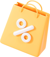 yellow shopping bag with discount percent sign yellow background marketing discount promotion concept 3d rendering 778569 6759 min